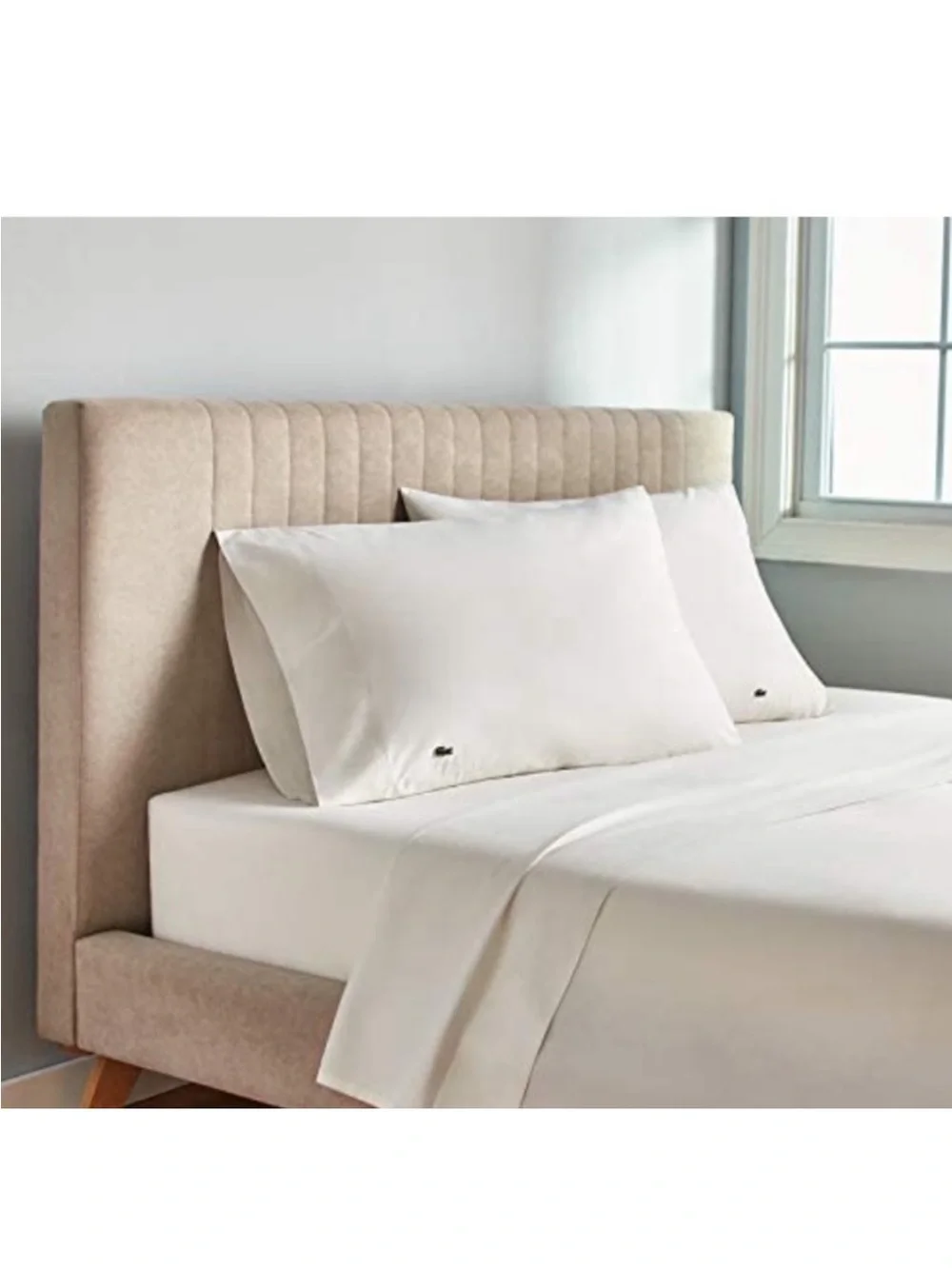 LACOSTE Queen Sheet Set 100% Cotton Percale Solid